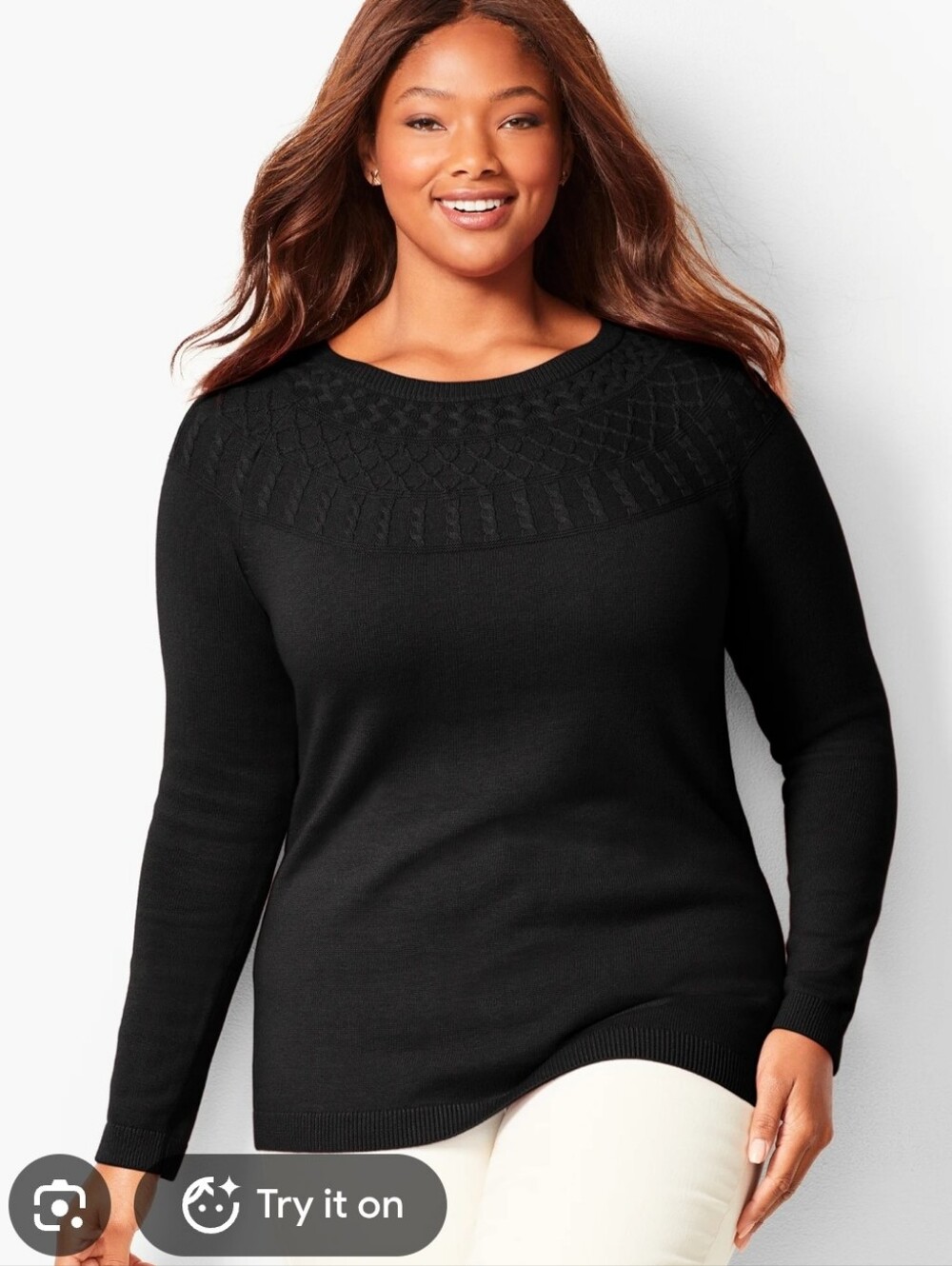 Women's Kim Rogers Curvy Black Yoke Sweater Sz 3X NWT